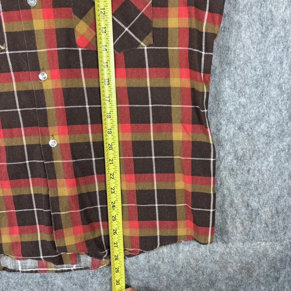 True Vintage Hunter's‎ Lane Lightweight Flannel Shirt Men's Large Brown Orange